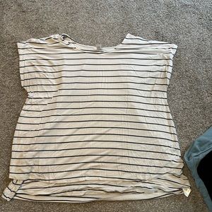 Striped nursing maternity shirt - size xl